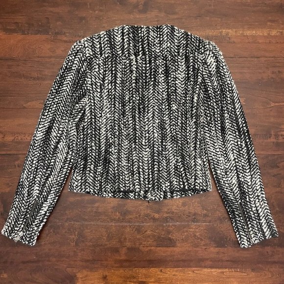 CAbi Size 4 Over The Moon Wool Tweed Osprey Mockingbird Moto Jacket Coat 529 - Picture 8 of 11